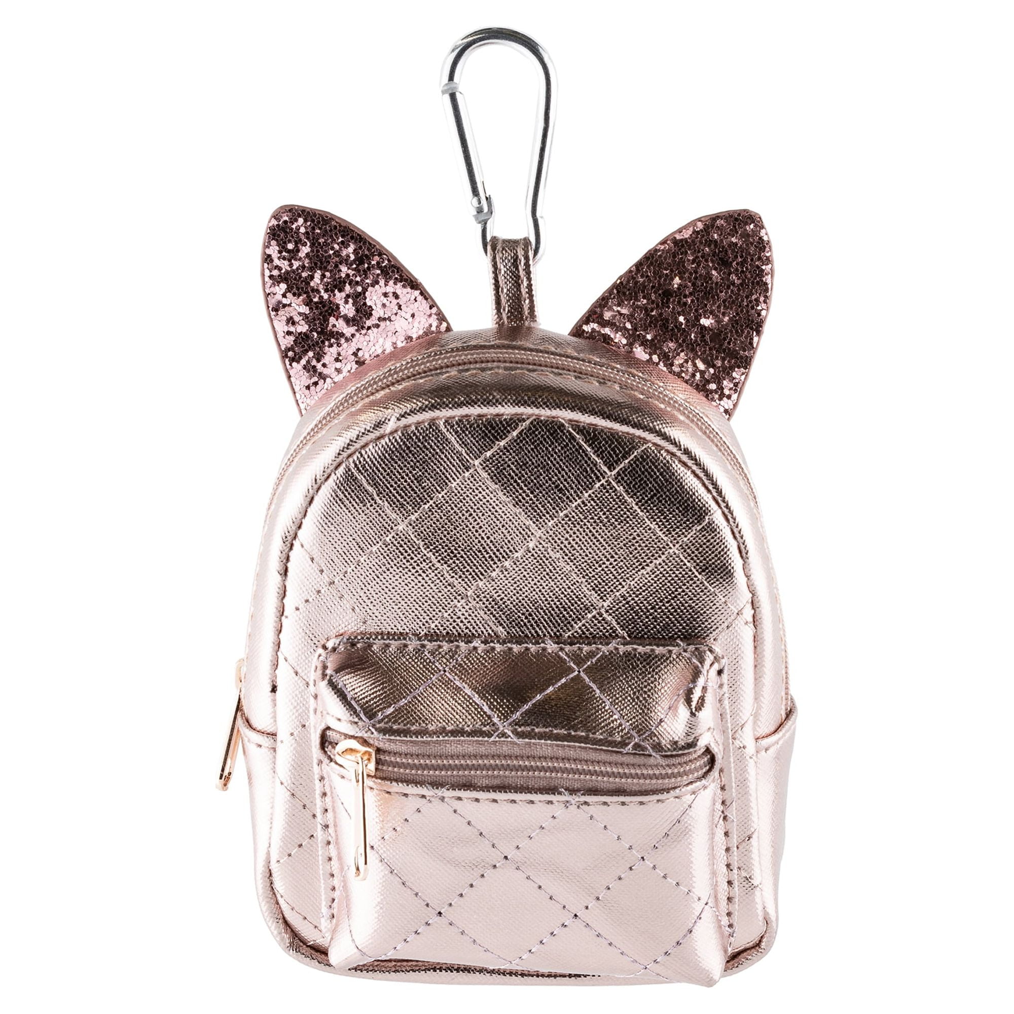 Claire's Club Metallic Heart Pink Mini Backpack
