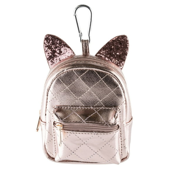 Claire's Girls Metallic Cat Ears Mini Backpack Keychain, Multicolor, 91225