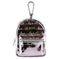 thumbnail image 1 of Claire's Girls’ Metallic Love Script Mini Backpack Keychain, Pink, 91374, 1 of 3