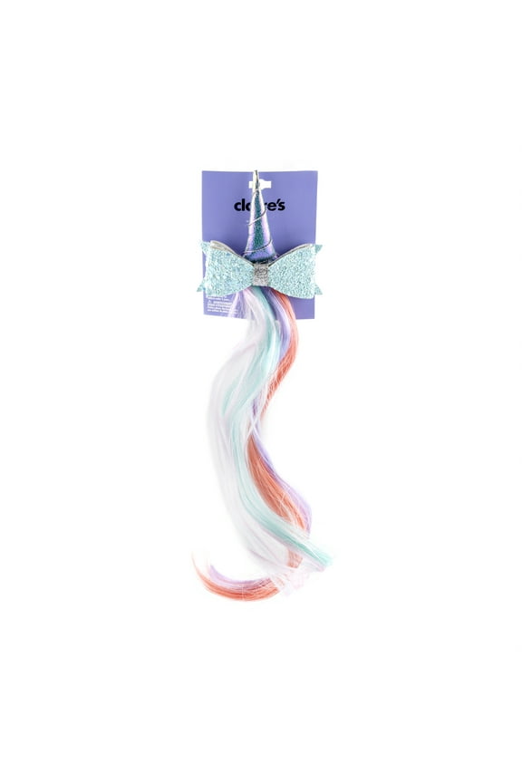 Girls Multi-Color Pastel Unicorn Clip-in Faux Hair Barrette Pin, Children's