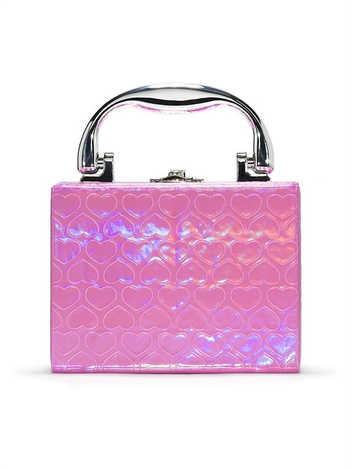 Girls Peach Glitter Makeup Carry Case with Surprise Beauty Set