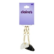 Claires Girls Teen Best Friend Clear and Black Crystal Cage Keychains, 2-Pack