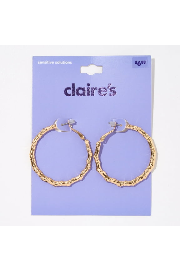 Gold 40MM Twist Hoop Clutchback Earrings