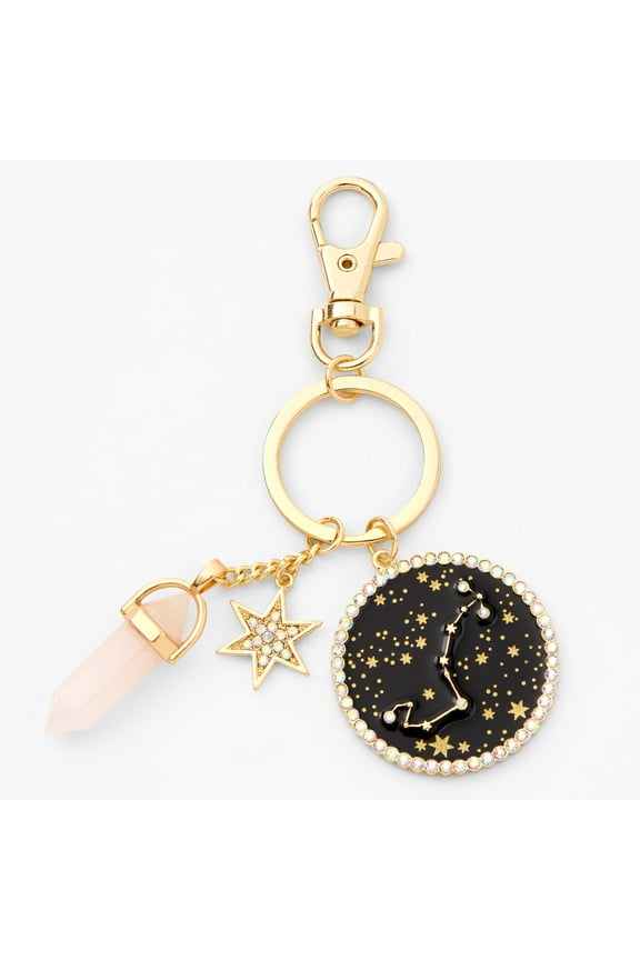 Gold Mystical Gem Zodiac Keychain - Scorpio, Metal