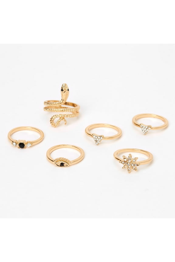 Gold Mystical Snake Rings - 6 Pack