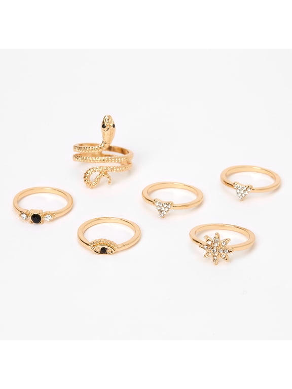 Gold Mystical Snake Rings - 6 Pack