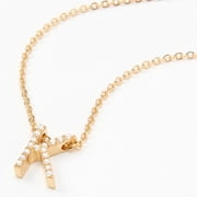 Claires Gold Plated K Mini Initial Necklace