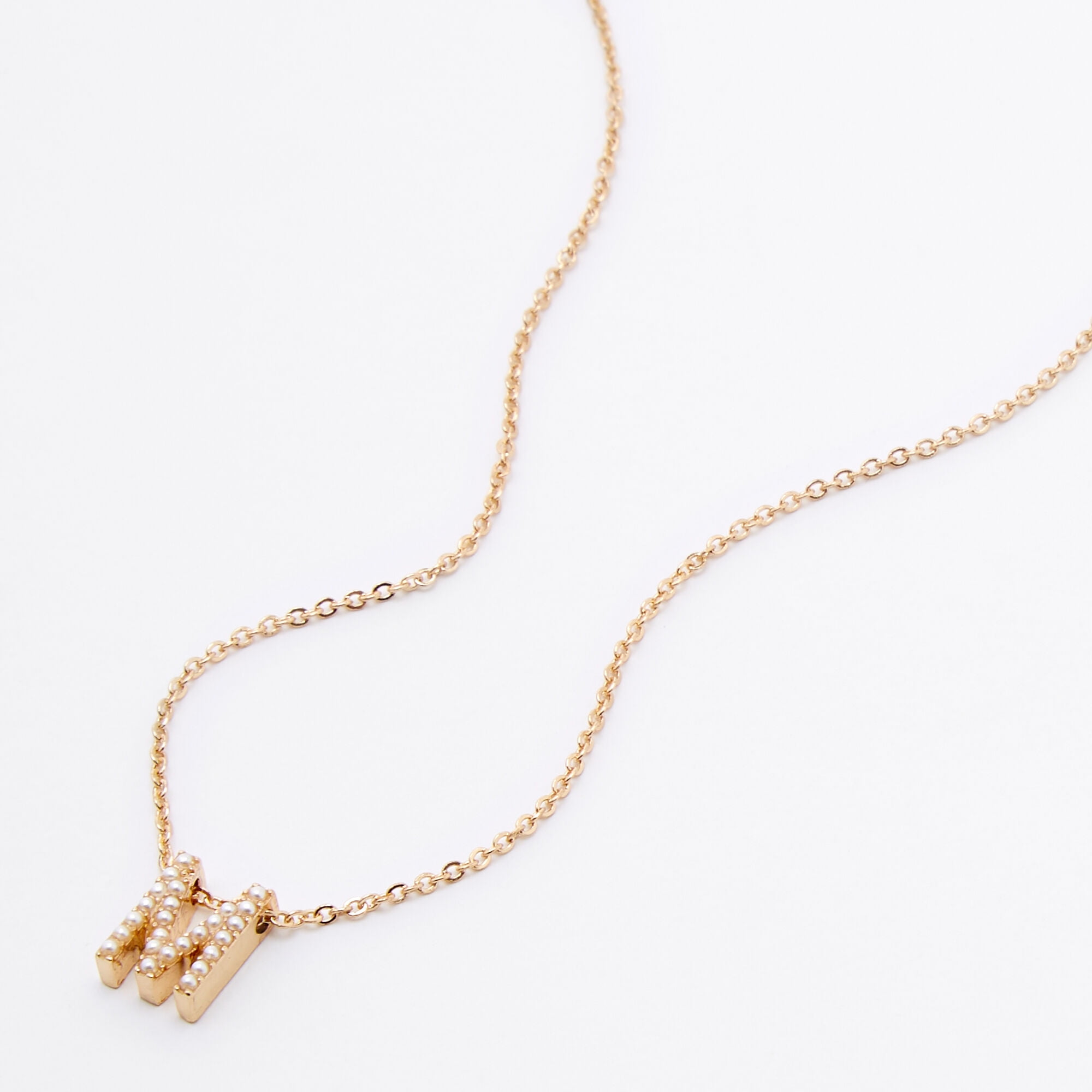Claire's Gold Plated "M" Mini Initial Necklace