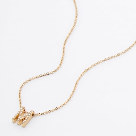 Claire's Gold Plated "M" Mini Initial Necklace