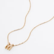 Claires Gold Plated M Mini Initial Necklace