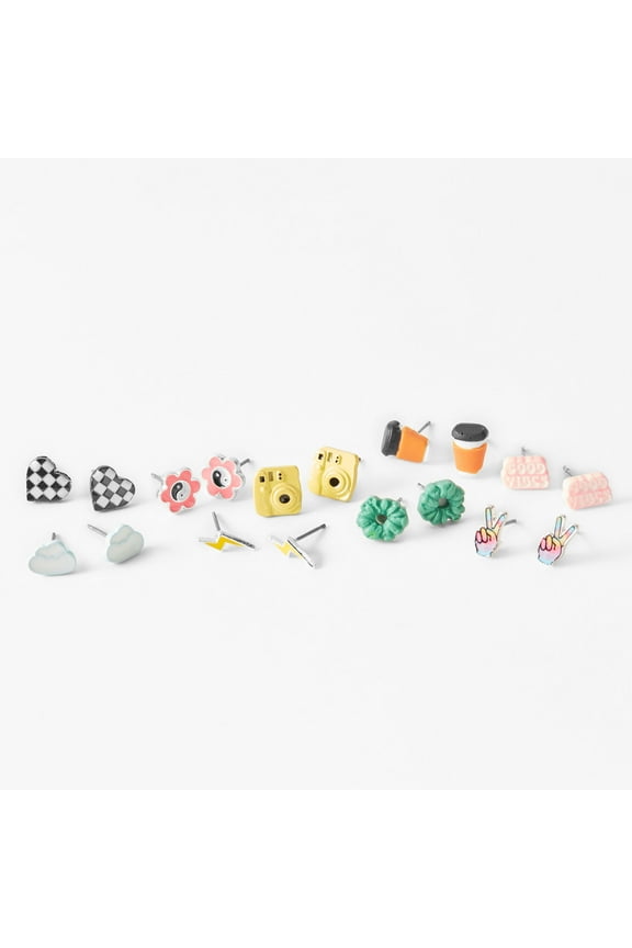 Good Vibes Coffee Stud Earrings - 9 Pack