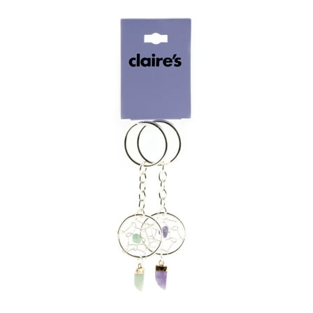 Claire's Green and Purple Crystal Dreamcatcher Best Friends Keychains, 2-Pack