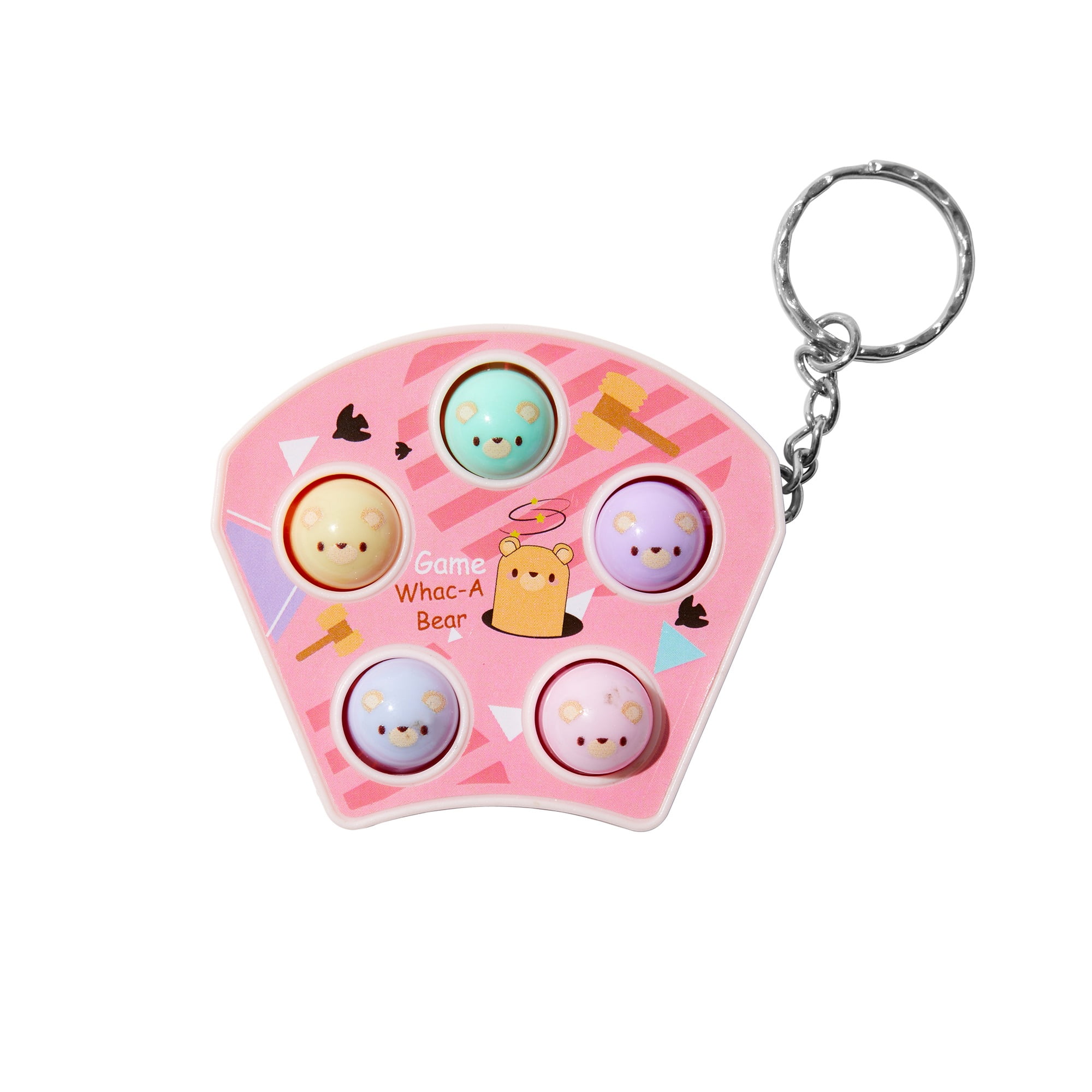 Claire's Back to School Pastel Whac-a-Bear Game Keychain, Medium