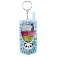 thumbnail image 1 of Claire's Kids Rhinestone Turquoise Panda Lip Gloss Flip Phone on Keychain, Small, 1 of 6