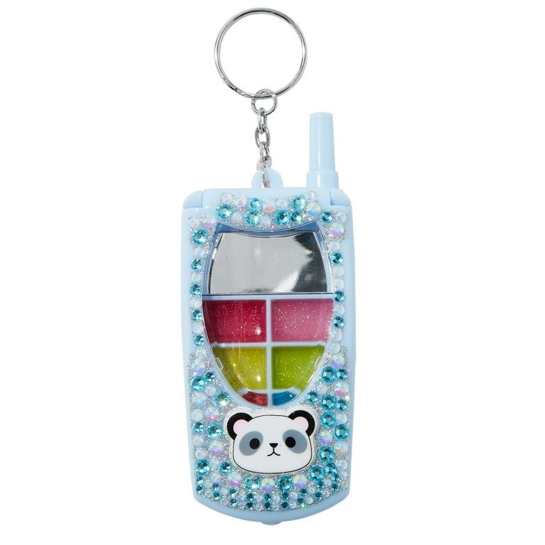 Claire's Kids Rhinestone Turquoise Panda Lip Gloss Flip Phone on
