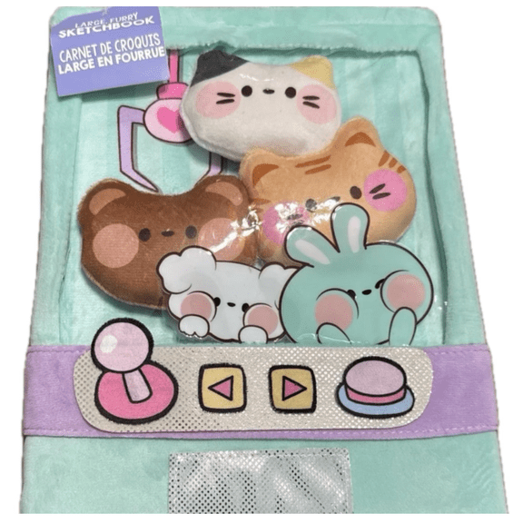 Claire's Large Furry Sketchbook Claw Machine Plush Journal