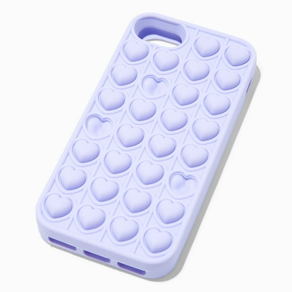 Claire's Lavender Hearts Popper Phone Case - Fits iPhone 6/7/8 SE