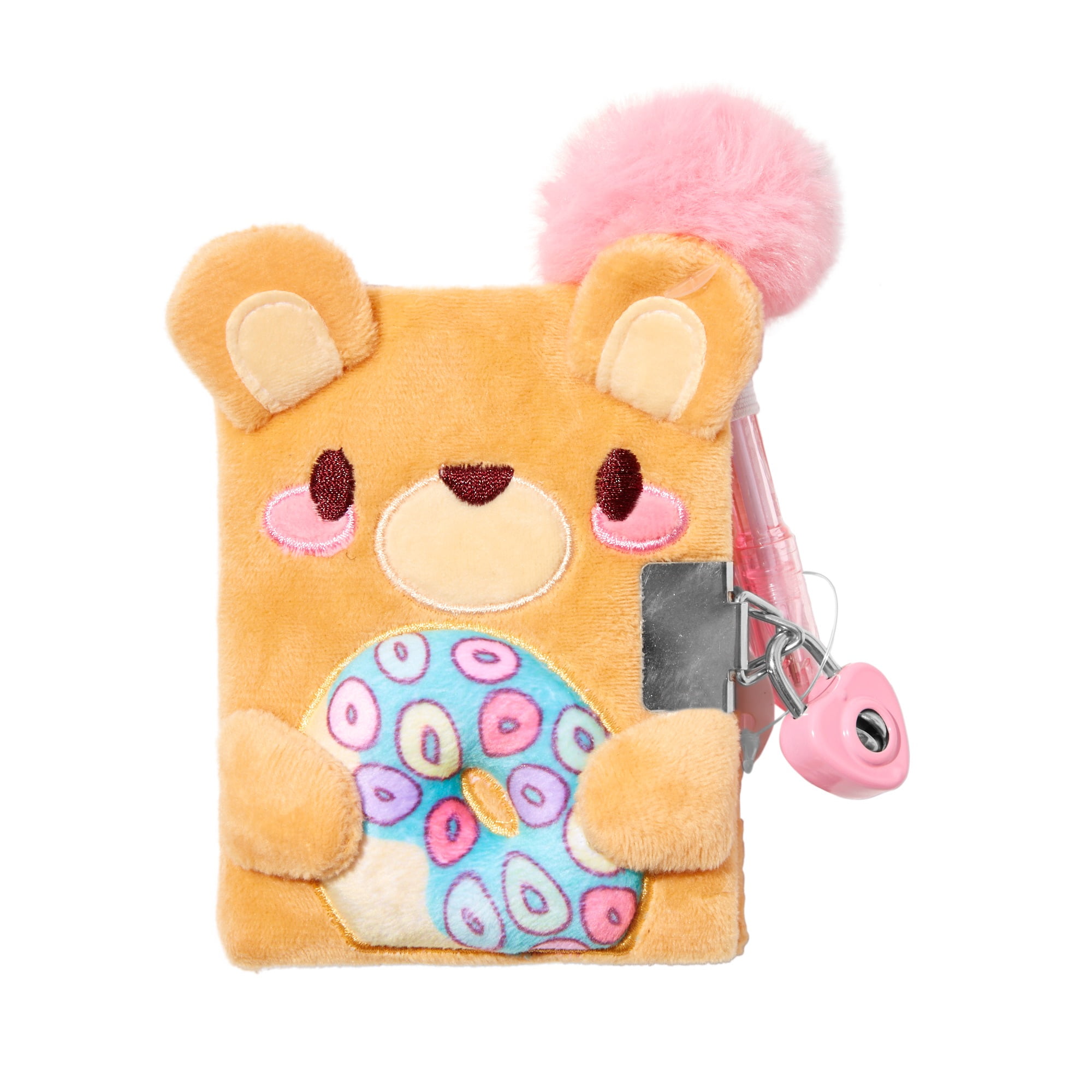 Claire's Back to School Mini Yellow Bear Diary with Donut and Lock and