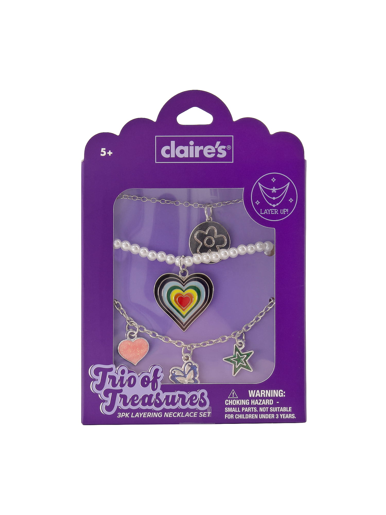 Claire's Necklace Set - Heart, 3pcs