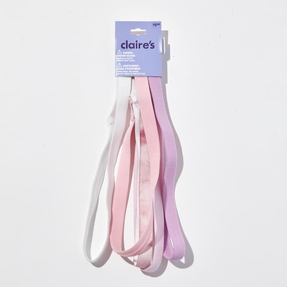Claire's Pink and White Grip Sport Headbands, 5-Pack