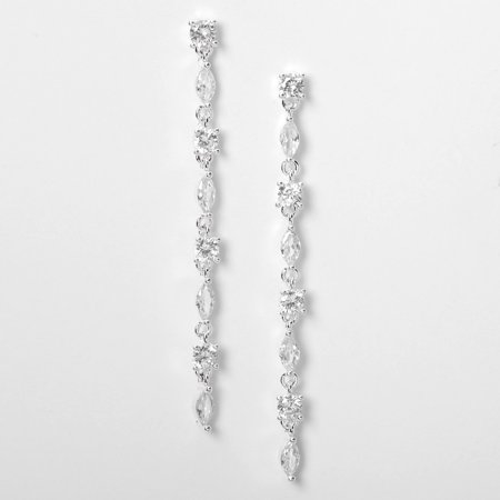 Claire's Post Cubic Zirconia Linear Drop Earrings