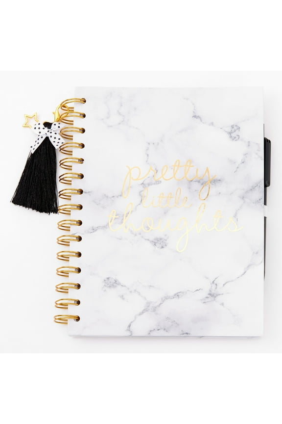 Pretty Little Thoughts Marble Notebook - White