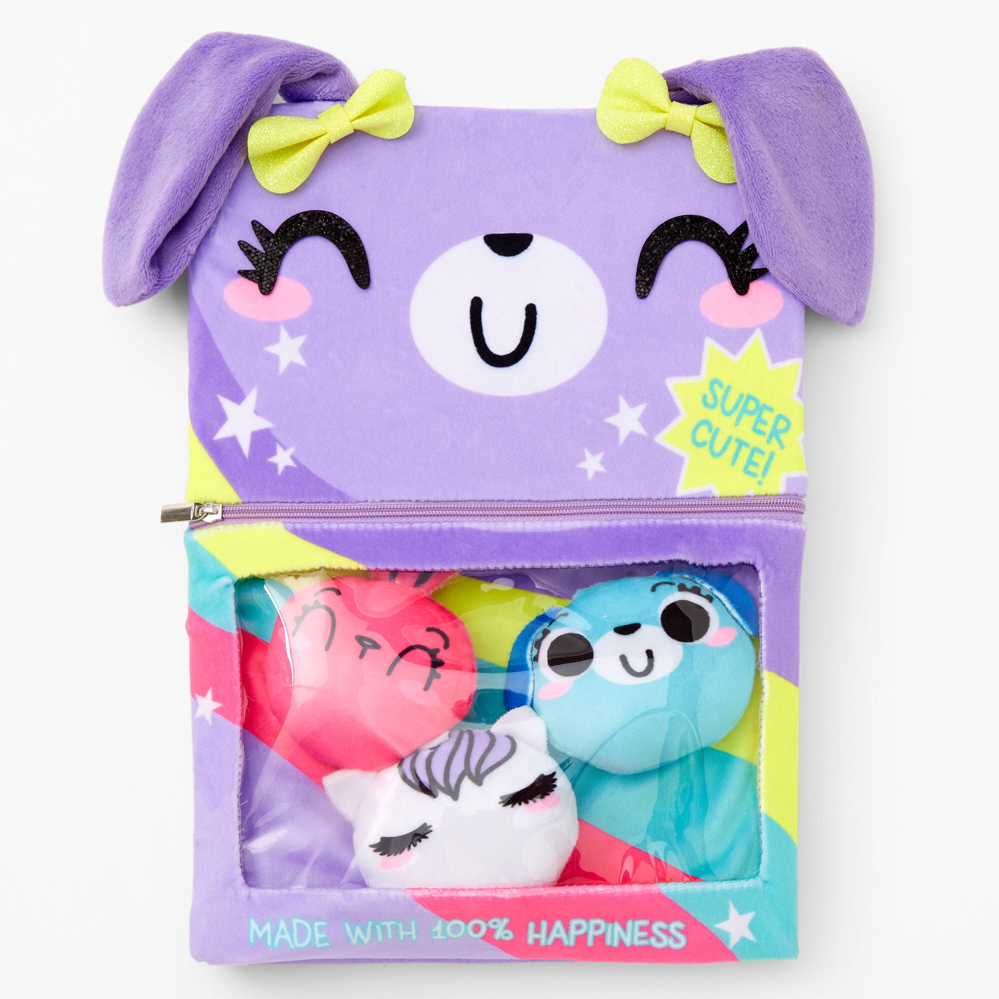 Claire's Puppy Candy Plush Sketchbook - Purple