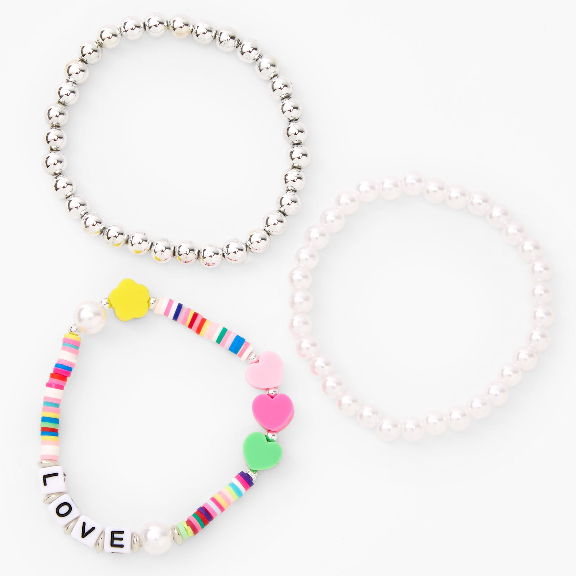 Rainbow Bead Stretch Friendship Bracelets - 5 Pack