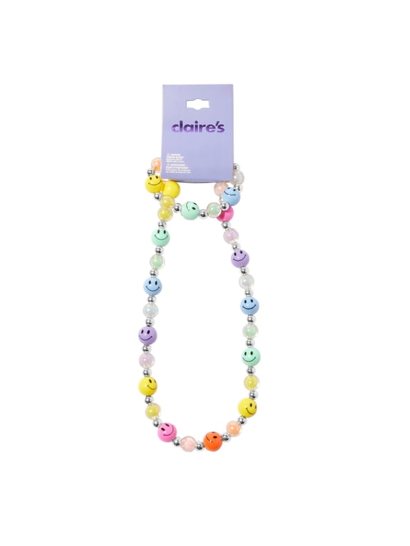 Rainbow Smiley Face Beaded Mixed Piece Jewelry Set, 2-Pack, Children's