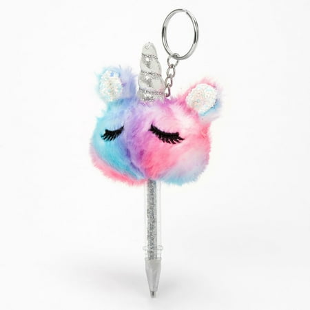 Claire’s Rainbow Unicorn Mini Keychain Pen Glitter Keychain Bag Tag