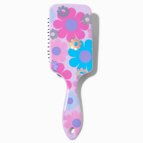 Claire's Retro Daisy Purple Paddle Hair Brush