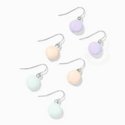 Claires Silver 1" Plastic Charm Macaron Dangle Earrings; 1 inch - 3 Pack