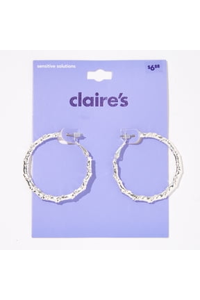 Silver 40MM Twist Hoop Clutchback Earrings