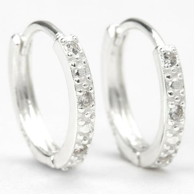 Claire's Silver Metal Textured Delicate Earring Hoops - Walmart