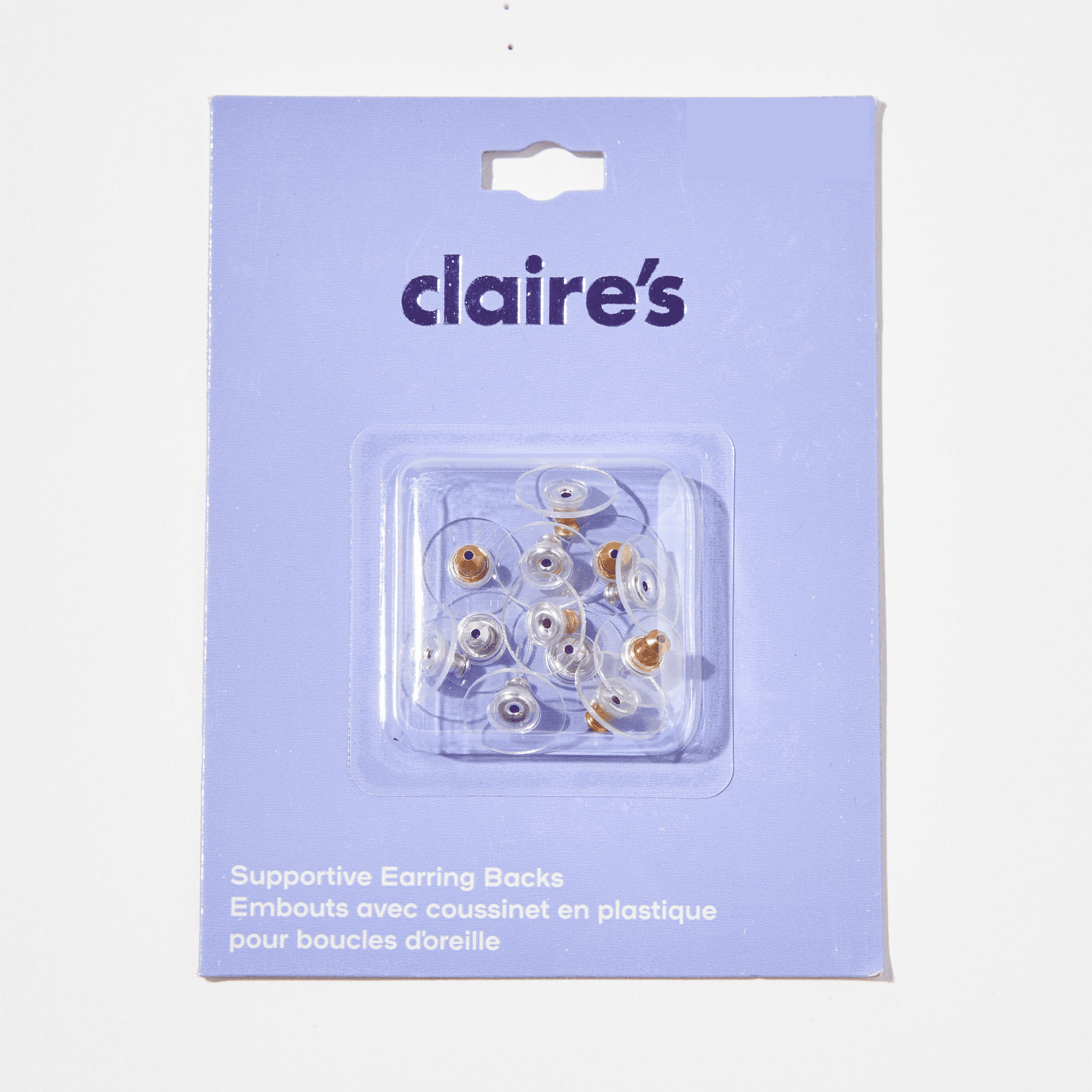 Claire's Silver and Gold Comfort Disk Earring Backs for All Ages, 6-Pack,