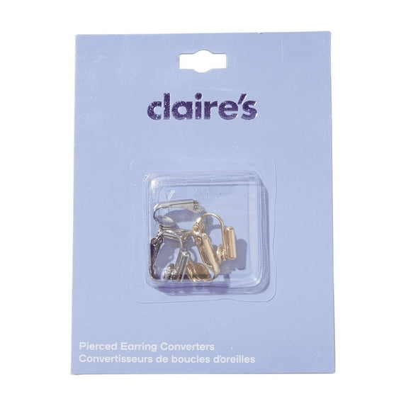 Claire's Silver and Gold Post Converts to Clip On Earrings