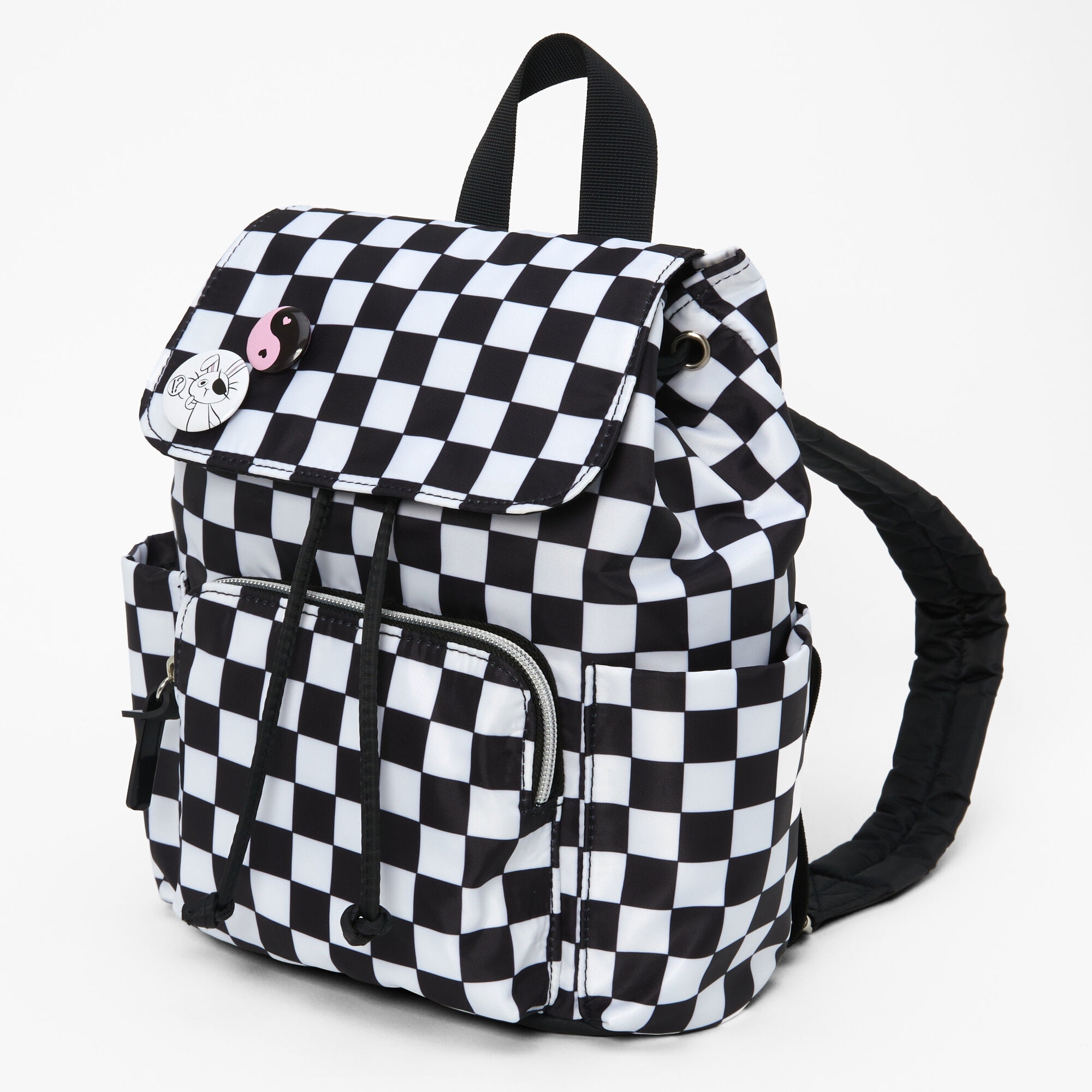 white checkered backpack mini