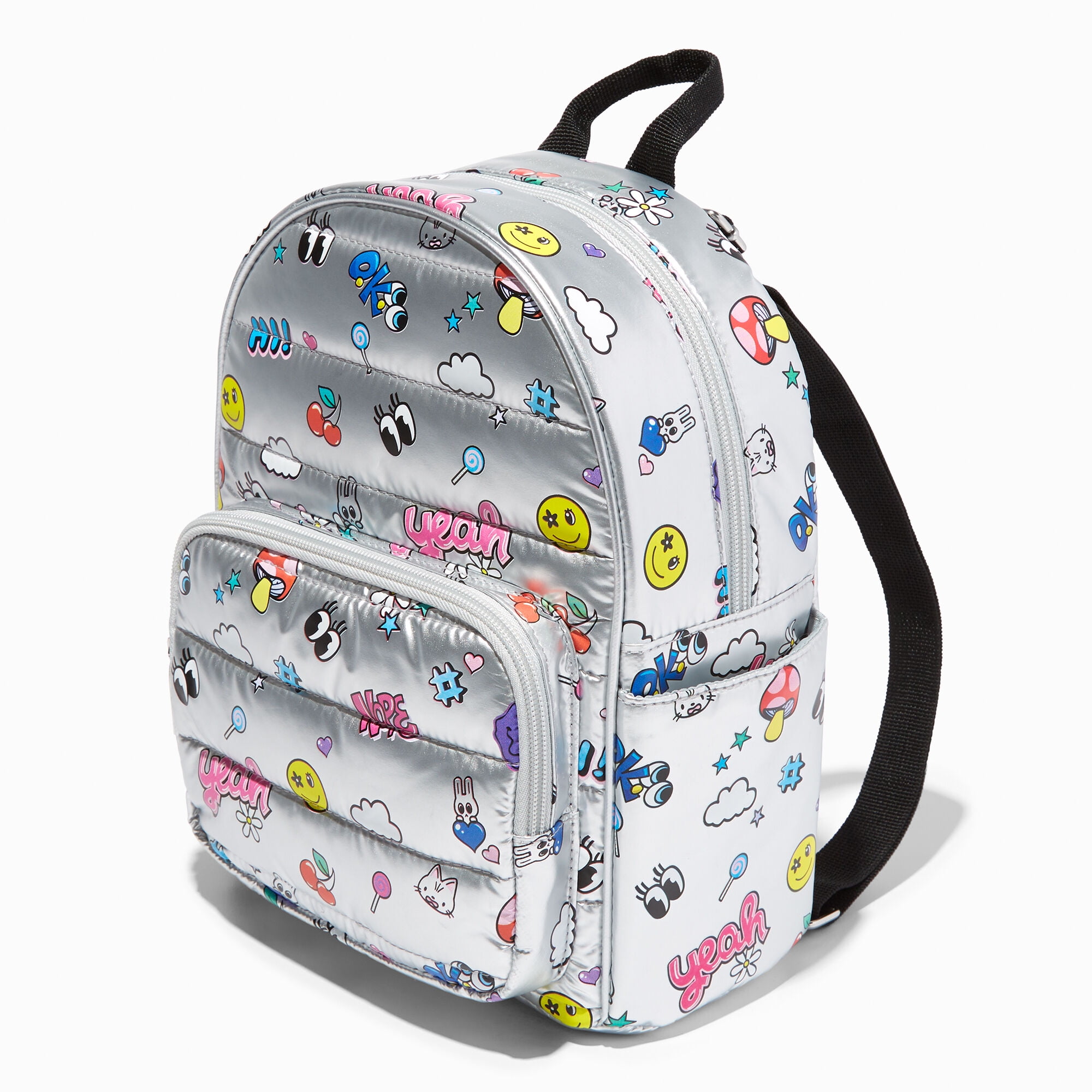 Claire s Small Backpack Girls Purse Fun Funky Fashion Accessory Mini Backpacks Kids Little Girl Tweens Teens Silver Y2K Icons Nylon 9x12x4 3bcbb6f6 9b28 438c af61 d8e2334d63f2.e969ea4c954d6cc955eee0f1834df020