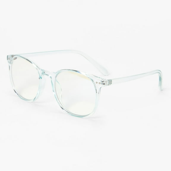 Claire's Solar Blue Light Reducing Round Clear Lens Frames - Blue