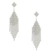 Claire's Sparkling Silver Rhinestone Cascading Earrings