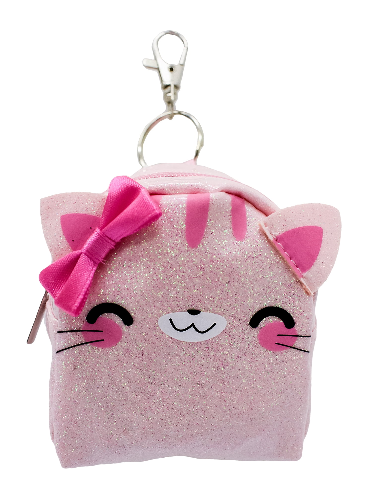 Olayner Shimmer Pink Mini Backpack Purse with Cat Coin Pouch Charm NWOT Claire main image 2