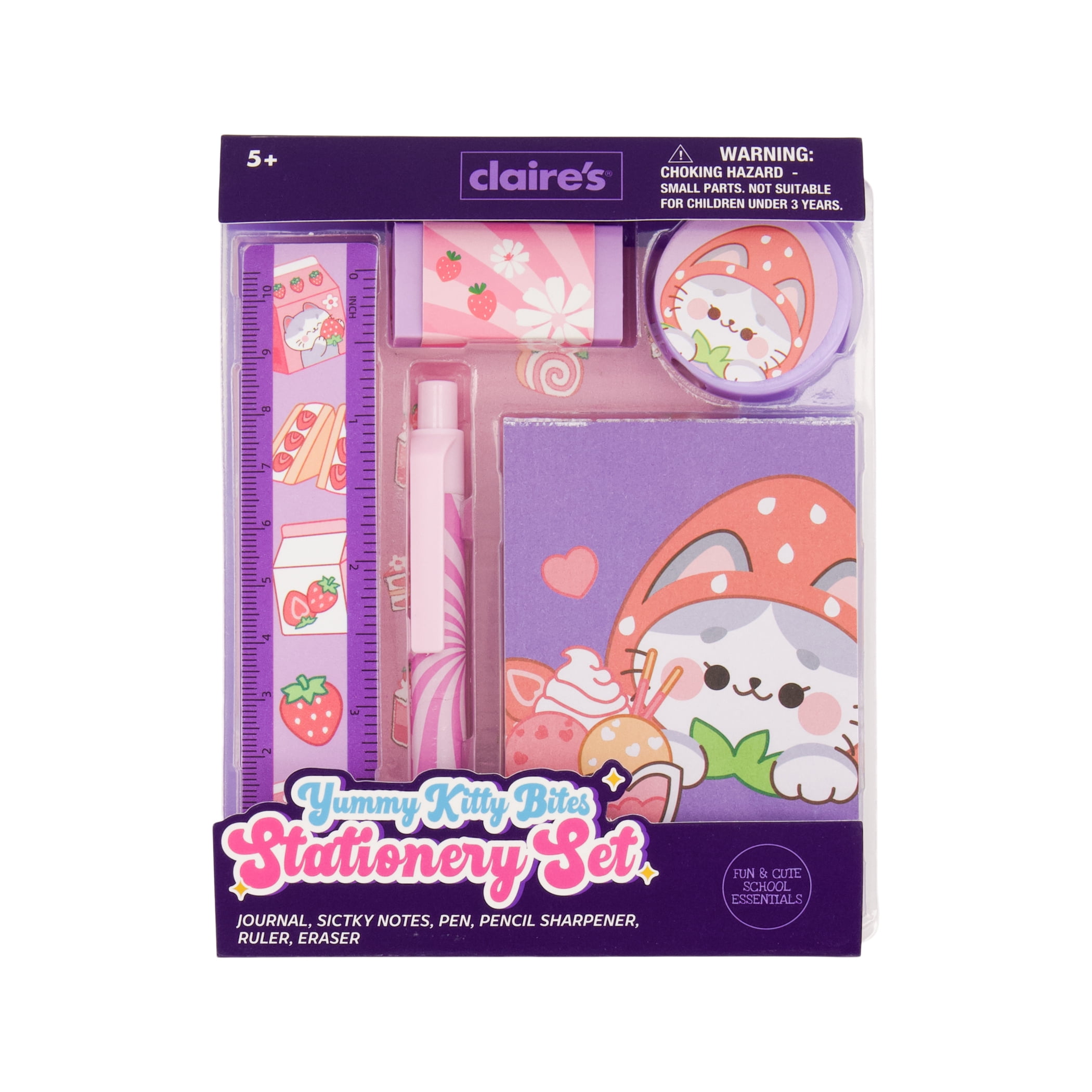 Claire's Stationery Set - Kitty 6 pcs