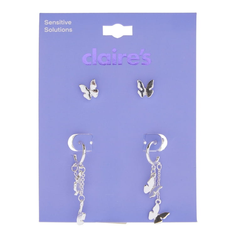 全新 Claire set tops AM1335 Claire's Everyday Kids Black and Gold Earring Set, 24 Pieces