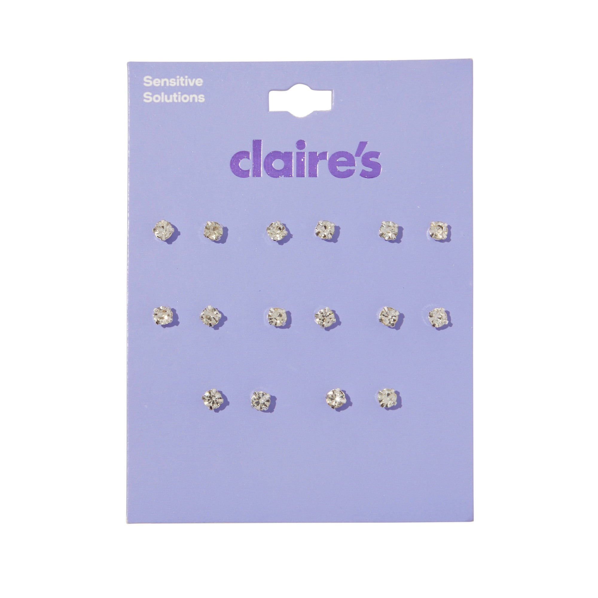୨୧ yuzu ୨୧ページ Claire's Teen Girls Clear Round Cubic Zirconia Stud Earrings