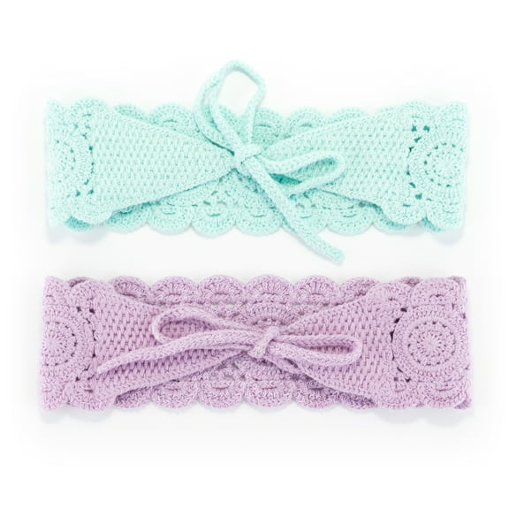 Claire's Teen Girls Lilac and Mint Fashion Headband Set with Bow, 2-Pack