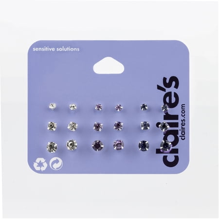 Claire's Teenager's Graduated Purple Stud Earrings Set Female Teen