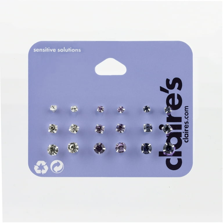 Claire s Teenager s Graduated Purple Stud Earrings Set Female Teen