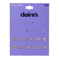 thumbnail image 1 of Claire's Teenagers Mixed Metal Graduated Crystal Stud Earrings Set, Post Back, 12 Pack, 73833, 1 of 6