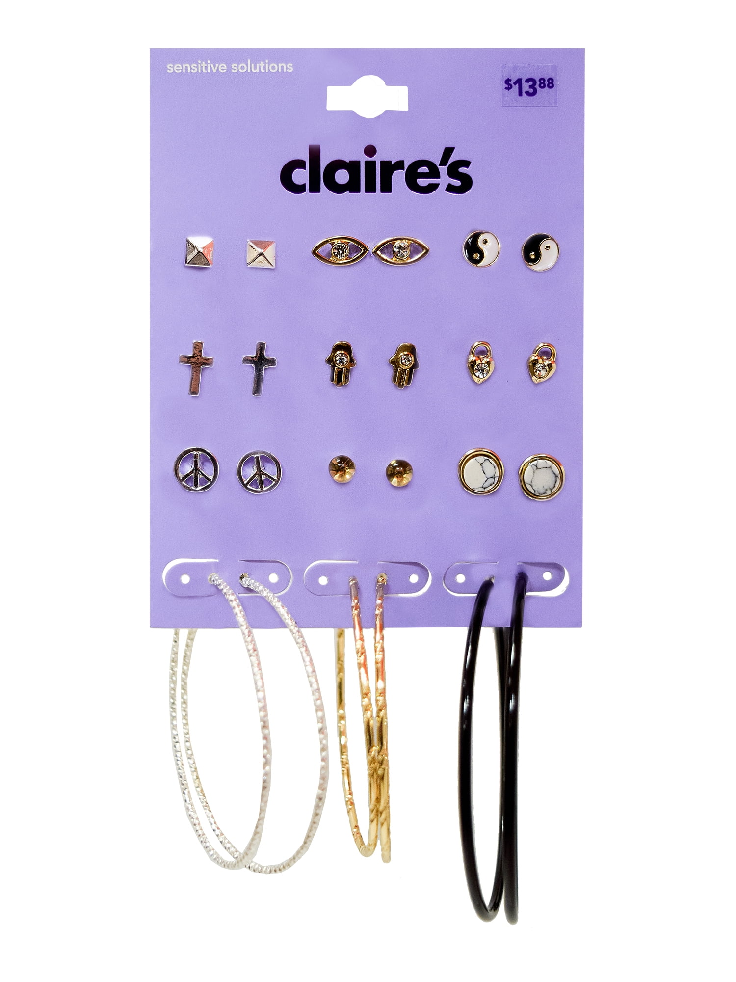 Claire's Nylon Earring Back Replacements | 12 Pack | Clear
