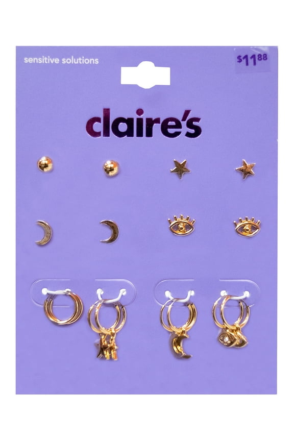 Teenagers Mystical Stud and Hoop No Stone Earrings Set Female Teen